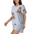 thumbnail image 2 of Fotbe Playful Walrus Wonders Print Pajama Set for Women 2 Piece Loungewear Short Sleeve Tops and Shorts Set Soft Sleepwear-Medium, 2 of 7