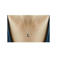 thumbnail image 3 of JewelersClub Black Diamond Accent Sterling Silver A TO Z Initial Pendant, 18", 3 of 4