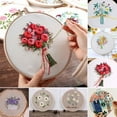 thumbnail image 4 of Flower Pattern Cross Stitch DIY Needlework Kit Beginner Embroidery Starter Set, 4 of 5