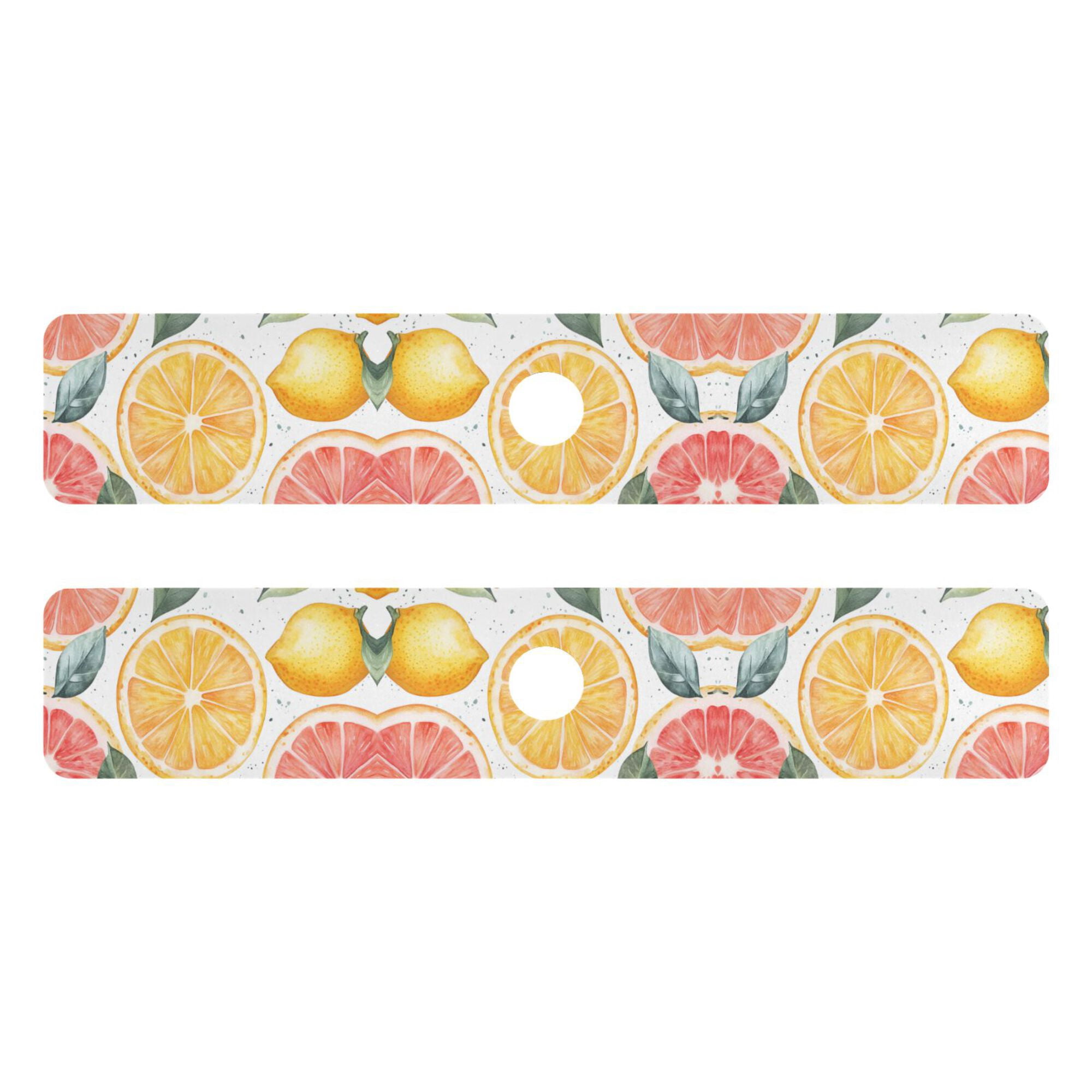 Yayeee Faucet Mat for Kitchen Sink 30" Diatomite Long Splash Guard Pad, Candy Lemon Slices, 2 Pack