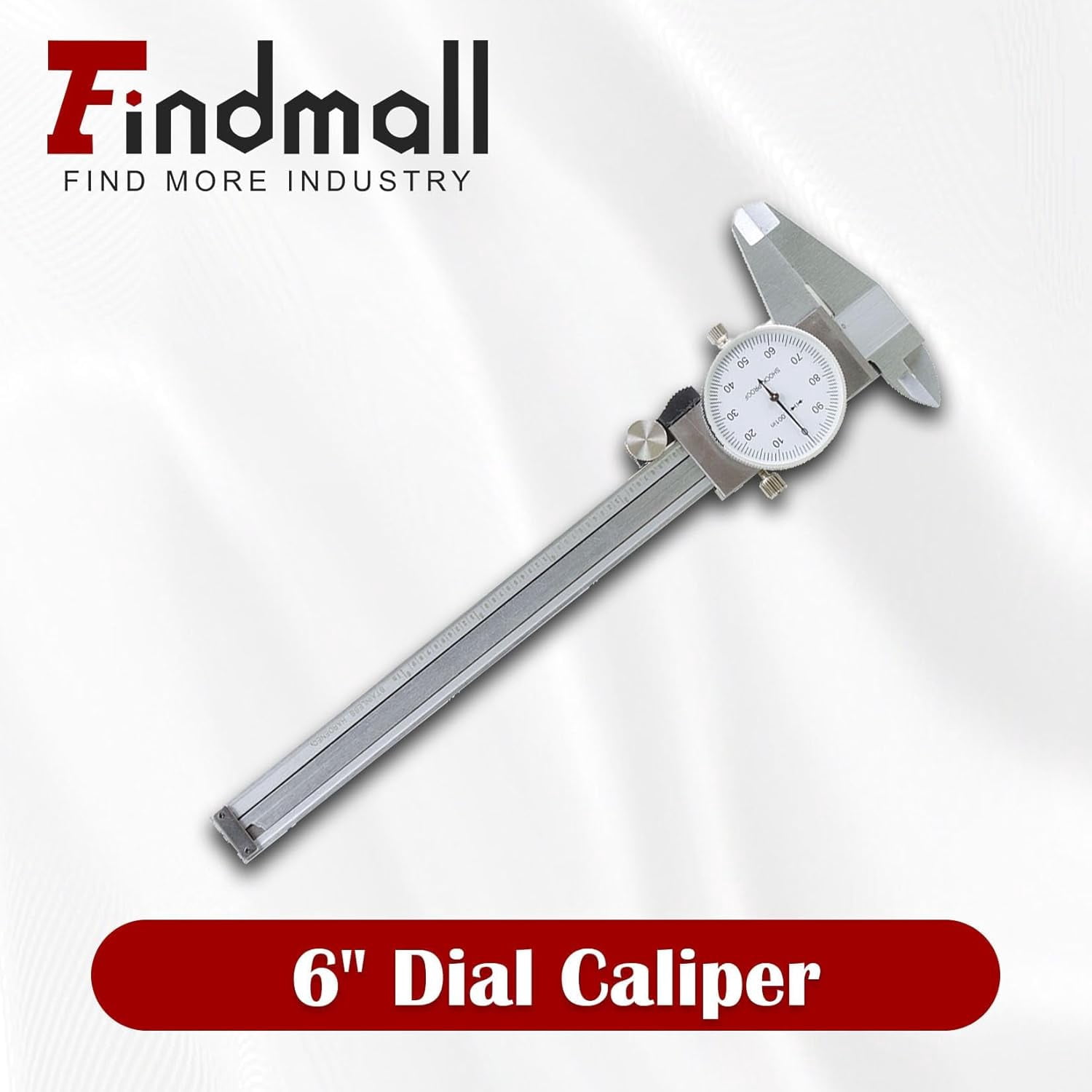 6" Dial Caliper 0.001 Stainless Steel Caliper Measuring Tool 4-Way Measurement with Plastic Case