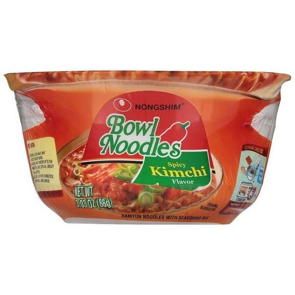 Nongshim Bowl Noodles Spicy Kimchi 3.03 oz Pack of 2