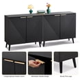 thumbnail image 7 of Stylish White Fluted Sideboard Cabinet with Adjustable Shelves & Multifunctional Wooden Accent Cabinet with Doors, Buffet Storage for Living Room, Dining Room, Entryway ,White/Black, 7 of 7