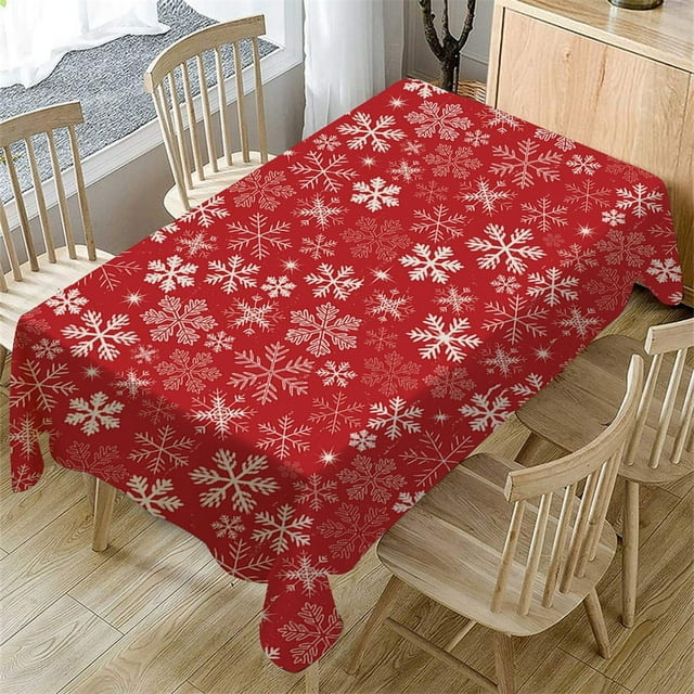 sdhkgrrt under $5 2Pcs Christmas Table Cloth, Christmas Tablecloth Rectangular,Holiday Dining Table Cover,Waterproof Table Cloth,Festive Home Decor,Washable Kitchen Tablecloth