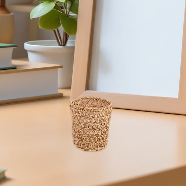 Raindrops 4Ud Fundas Aislantes De Paja Tejida Para Vasos Y De Color Marrón