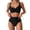 Black, variant on MIXUE Swim Suits for Women Solid Color Sexy Two Piece High Waist Bikini Sets for Women Swimwears Beachwear,Black,S