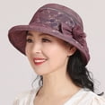 thumbnail image 3 of CYSFASHION Sun Hats for Women Vintage Roll Up Cool Casual Short Brim Felt Bucket Hat Purple, 3 of 5