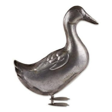 Galvanized Duck Sculpture, Silver
