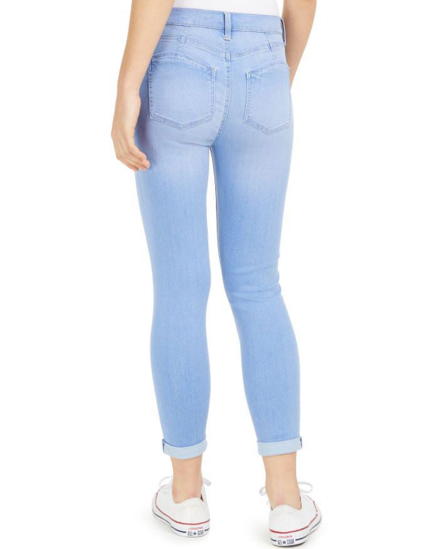 Celebrity Pink Girl's Blue Curvy Cuffed High-Rise Cropped Jeans, 0/24 - image 2 of 5