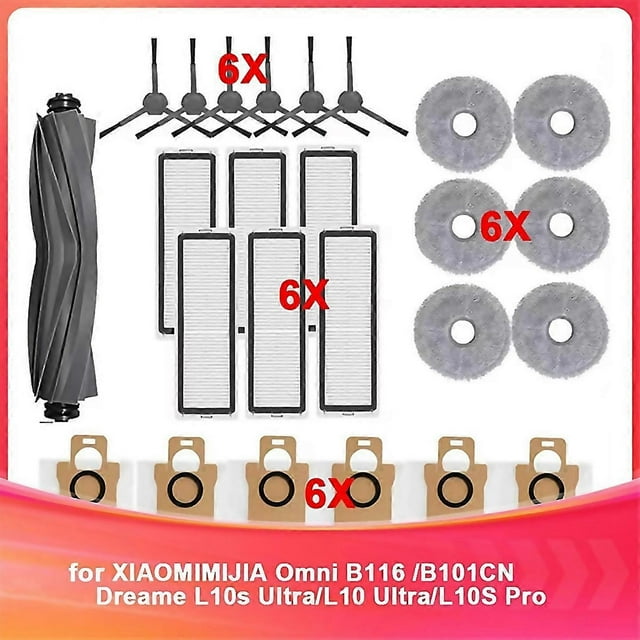 For Accessories For Xiaomi Mijia Omni B116 B101cn Main Side Brush Filter Mop Dust Bag Dreame