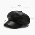 thumbnail image 5 of Kripyery Spring Summer Beret Women Faux Leather Short Brim Retro Solid Color Sun Protection Anti-UV Breathable Octagonal Cap, 5 of 7