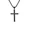 Black, variant on Men's Women's Stainless Steel Silver Gold Black Plain Diamond Cut Cross Pendant Necklace Simple Jewelry Gifts Silver
