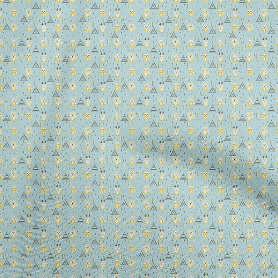 oneOone Velvet Baby Blue Fabric Asian Theme Japanese Dress Material Fabric Print Fabric By The Yard 58 Inch Wide