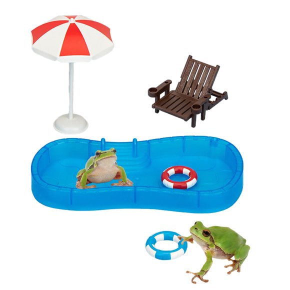 Accesorios para terrario de rana arborícola TTFdacai, set decorativo de piscina