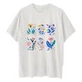 thumbnail image 6 of Njoeus Graphic Tees for Women Tshirts Shirts for Women Graphic Tees for Women Short Sleeve Summer Tops Funny Cute Floral Printed Loose Casual T Shirts Vintage Tees for Women Womens Clothes Summer Savi, 6 of 7