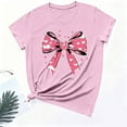 thumbnail image 4 of FRSASU Valentines Shirt for Women Romantic Love Heart Bow T-Shirt Valentine Day Lover Tee Tops Comfy Casual Summer Pink, 4 of 6