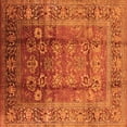 thumbnail image 1 of Ahgly Company Indoor Square Oriental Orange Industrial Area Rugs, 4' Square, 1 of 4