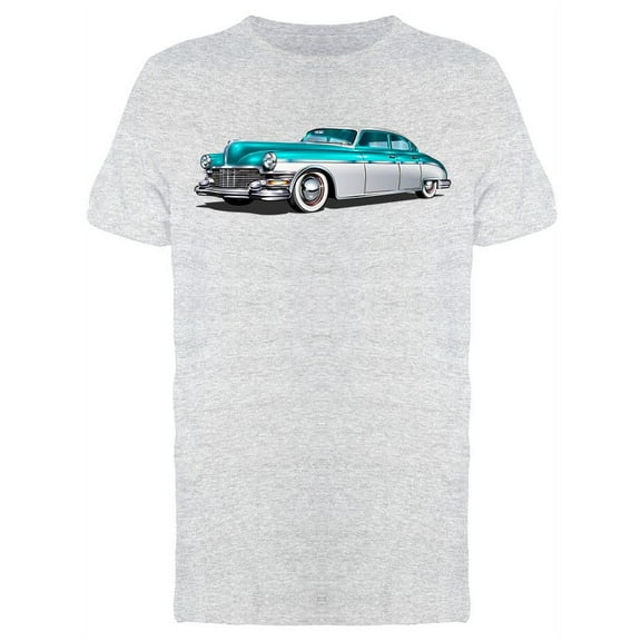 Retro Blue White Car T-Shirt Men -Image by Shutterstock, Male 3X-Large