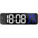 thumbnail image 1 of wonima44 LED Digital Wall Clock, Large Digital LED Mirror Wall Clock with Temperature Date Display Plug-in Alarm Clock for Sidetable, Bedroom, Office and Home Fashion Decor (White & Blue), 1 of 1