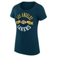 thumbnail image 2 of Women's G-III 4Her by Carl Banks Purple Los Angeles Lakers Super-Slim Fit Lightweight Large City Logo T-Shirt, 2 of 3