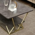 thumbnail image 4 of Ivinta Black Marble Coffee Table with Storage Shelves, Accent Tea Table for Living Room, 4 of 9
