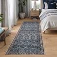 thumbnail image 3 of Bloom Rugs Washable Non-Slip 7 ft Runner - Blue / Beige Traditional Oriental Runner for Entryway, Hallway, Bathroom, and Kitchen - Exact size: 2.5' x 7', 3 of 10