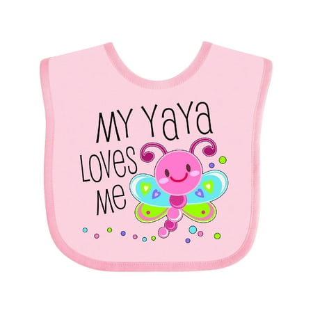 

Inktastic My Yaya Loves Me- Cute Dragonfly Gift Baby Boy or Baby Girl Bib