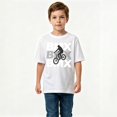 thumbnail image 2 of Boys Graphic T-Shirt Extreme BMX Bike Stunt Silhouette Kids Tees 100% Cotton Tops Ages 4-13Y, 2 of 4