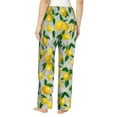 thumbnail image 2 of Disketp Lemon Seamless Pattern Oil Painting Effect Print Women's Comfy Pajama Pants Casual Drawstring Palazzo Lounge Wide Leg Pants, 2 of 7