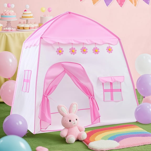 ALLJOY Kids Princess Play Tents, Castle Playhouse Tent for Girls Toddlers, Indoor & Outdoor Toys
