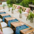 thumbnail image 3 of Teal Blue Boho Cloth Napkins, Retro White Rustic Flower Ethnic Pattern Washable and Reusable Dinner Napkins Set of 4, Table Napkin for Kitchen Party Birthday Wedding Hotel Housewarming 20"x20", 3 of 8