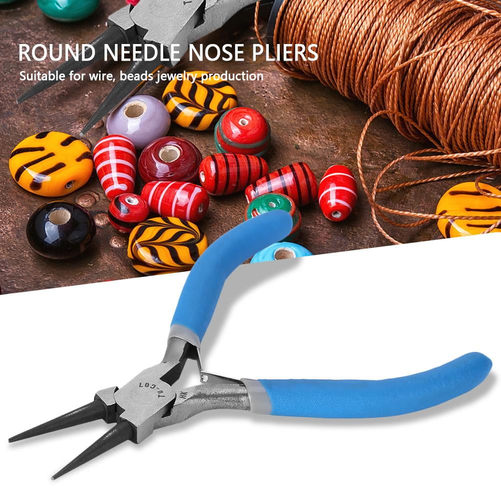OTVIAP 5in TU-C07 Mini Round High Carbon Steel Nose Pliers Hand Tool for Beading Jewelry, Mini Round Nose Pliers,Round Needle Nose Pliers