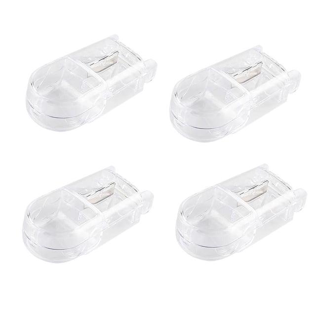 4 Pill Cutters for Small and Large Pills, Pill Separator with Blade to Split Your Pills and Tablets in Half and Transport Your Medicines