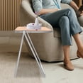 thumbnail image 6 of Brown Acrylic Folding TV Tray Table, Clear Acrylic Foldable End Side Table Modern Square Table Small Folding Desk Portable Laptop Table No Assembly Required for Small Spaces, 6 of 27