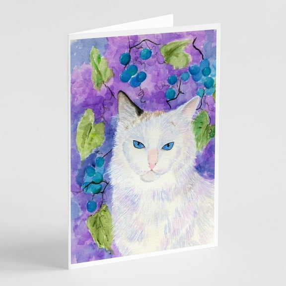 Cat Greeting Cards and Envelopes Pack of 8