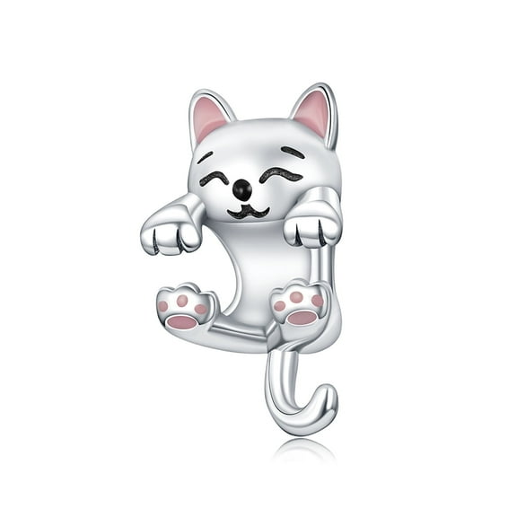 925 Sterling Silver Charm for Women Bracelets Necklace Mother's Day Birthday Cat Dangle Charm Gift