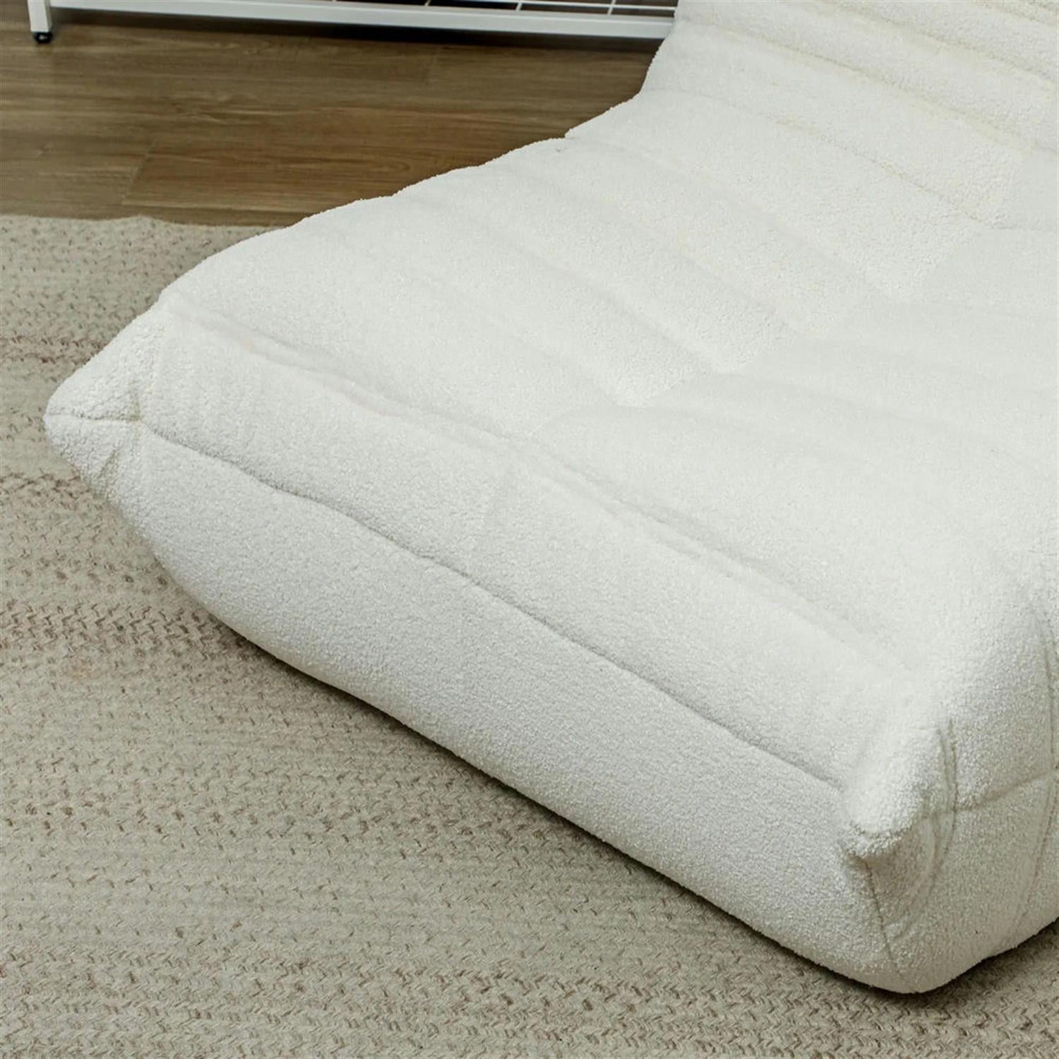 Demi Bonn Bean Bag Chair for Adults, Giant Fireside Chair, High Density Memory Foam Bean Bag Sofa Chair for Dorm, Living Room, White