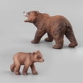 thumbnail image 4 of Modelo animal de simulación de mariscos, mini modelo de oso pardo, juguete de animal de granja, familia de osos pardos, 4 of 5