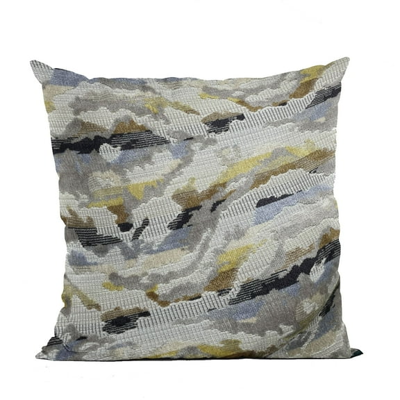 Plutus Velvet Crest Black, Gray, Citrine Handmade Luxury Pillow - Double sided 22" x 22"