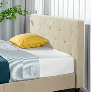 Zinus Shalini 41 Upholstered Platform Bed, Beige, Full