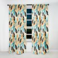 thumbnail image 3 of Designart "Bohemian Eclectic Feathers In Yellow And Blue" Boho Blackout Curtain Panels, 3 of 4