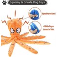 thumbnail image 4 of Squeaky Dog Interactive Play Toy,No Stuffing Octopus Dog Chew Toy with Crinkle Paper for Medium and Large Dog Playing (Green), 4 of 5