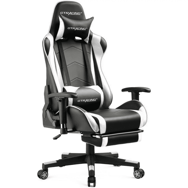 GTRACING Gaming Chair Office Chair PU Leather with Footrest&Adjustable