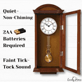 thumbnail image 4 of Pendulum Wall Clock Battery Operated - Large, Wooden Hanging Grandfather Wall Clock with Pendulum, 27x11 - Quiet, Made with Real Wood for Living Room Decor, Office & Home Décor Gift, 4 of 8
