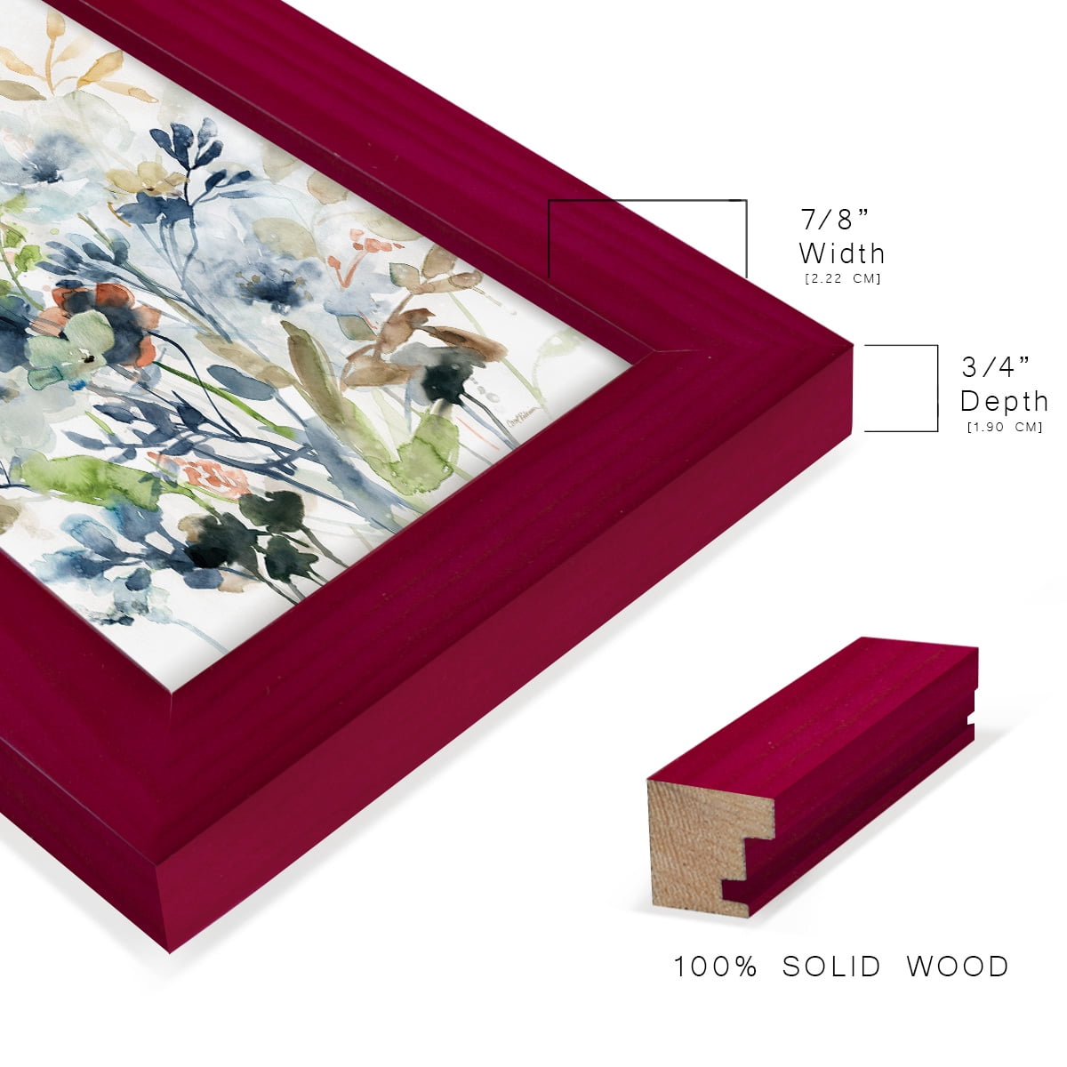 Holland Spring Mix -Framed Print w/glass-Cherry Red