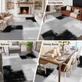 thumbnail image 5 of Area Rug for Living Room, Black Grey Non-Slip Indoor Ex Large Carpet for Bedroom/Dining Room, Abstract Geometric Color Block Oil Painting Washable Low-Profile Rectangle Floor Runner Rugs - 8 x 10 Ft, 5 of 8