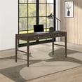 thumbnail image 2 of Scranton & Co 54" Writing Desk in Burnt Ash Finish with Gold Hardware, 2 of 12