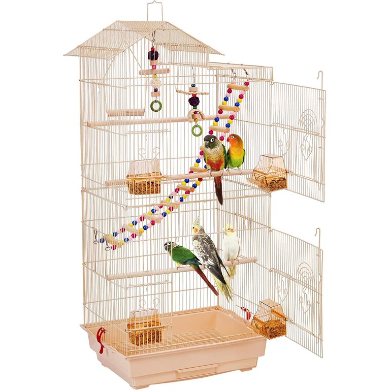 Curated visual reference: Flight Toys For Cockatiels Reference: Double Roof Bird Cage For Cockatiels 38 Inch Double Roof