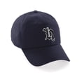 thumbnail image 1 of Daxton Old English 3D Alphabet Letters Numbers Initial Baseball Dad Hat - Navy, Letter H, 1 of 2