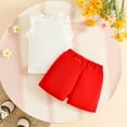 thumbnail image 3 of MEZZALL Summer Toddler Girls Sleeveless Vest T Shirt Tops Floral Skirt Shorts Outfits Soft Party Clothing Sets, 3 of 7